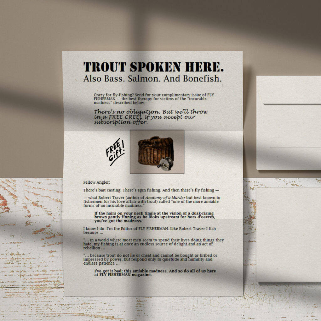 Trout Spoken Here graphic design redux